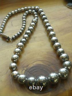 Sterling Silver Hand Made Desert Pearl Necklace 23 117 Grams 20mm