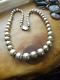 Sterling Silver Hand Made Graduated Beaded Desert Pearl Necklace 117 Grams 23