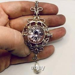 Sterling Silver Hand Made Kunzite Pearl & Ruby Pendant
