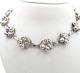 Sterling Silver Hand Made Peony Flowers Choker Chain Link Necklace