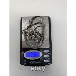 Sterling Silver Herringbone Box Chain Necklace Set Made In Italy 925