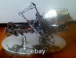 Sterling Silver Horse and Buggy Netafim Besamim Spice Box Made in israel 925