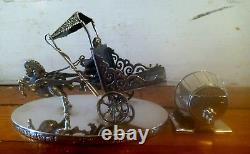 Sterling Silver Horse and Buggy Netafim Besamim Spice Box Made in israel 925