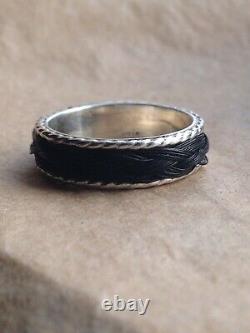 Sterling Silver Horsehair Comfort Fit Ring custom made for you and your horse