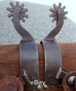 Sterling Silver Iron Custom Made GW Cowboy Ranch Using with Spurs Leather Straps
