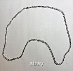 Sterling Silver Italy Made Box Chain Necklace 23.5g 22'