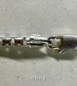 Sterling Silver Italy Made Box Chain Necklace 23.5g 22'