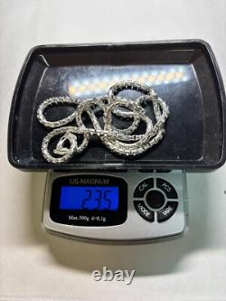 Sterling Silver Italy Made Box Chain Necklace 23.5g 22'