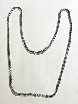 Sterling Silver Italy Made Box Chain Necklace 29.2g 22'