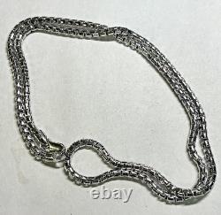 Sterling Silver Italy Made Box Chain Necklace 29.2g 22'
