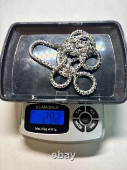 Sterling Silver Italy Made Box Chain Necklace 29.2g 22'