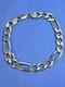 Sterling Silver Italy Made Figaro Chain Bracelet 27.2g 9'