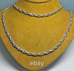 Sterling Silver Italy Made Twisted Rope Chain Necklace 30.4g 32'