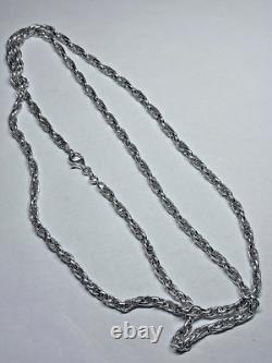 Sterling Silver Italy Made Twisted Rope Chain Necklace 30.4g 32'