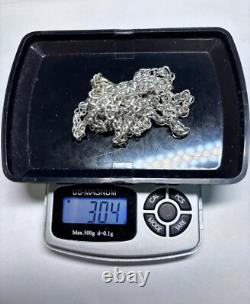 Sterling Silver Italy Made Twisted Rope Chain Necklace 30.4g 32'