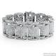 Sterling Silver Jumbo Mens Cubic Zirconia Lab Made Iced Out Bracelet