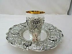 Sterling Silver Kiddush Cup Set Made By Hazorfim