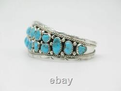 Sterling Silver & Kingman Turquoise Cuff Bracelet made by Navajo Anita Whitegoat