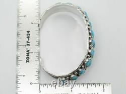 Sterling Silver & Kingman Turquoise Cuff Bracelet made by Navajo Anita Whitegoat