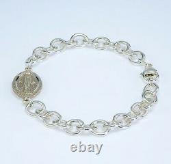 Sterling Silver Linked Miraculous Medal Bracelet, Made in U. S, Gift Box