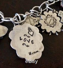 Sterling Silver Love & Faith Hand-Made OOAK Charm Bracelet by Gregory Segura