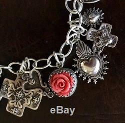Sterling Silver Love & Faith Hand-Made OOAK Charm Bracelet by Gregory Segura