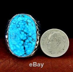 Sterling Silver Men's Turquoise Ring Size 10.5 Native American Made - R71 D z