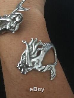 Sterling Silver Mermaid Bracelet Artisan Made One Of A Kind Adjustable Special