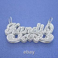 Sterling Silver Name Custom Made Personalized 3D Double Plate Pendant Charm SD36