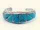 Sterling Silver Native American Made Genuine Turquoise Cuff Bracelet. Solid 48gr