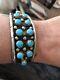 Sterling Silver Native American Navajo made Turquoise Cuff Bracelet