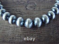 Sterling Silver Navajo Pearl 16 Hand Made Necklace by Mariano