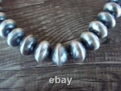 Sterling Silver Navajo Pearl 18 Hand Made Necklace by Mariano