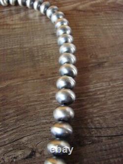 Sterling Silver Navajo Pearl 20 Hand Made Necklace by Mariano