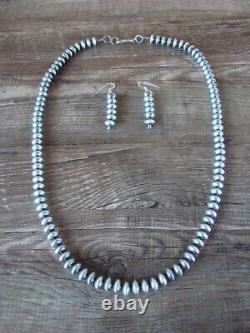 Sterling Silver Navajo Pearl 24 Hand Made Necklace Set Signed Tonisha Haley