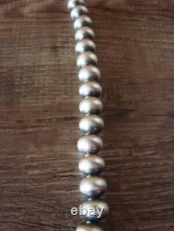 Sterling Silver Navajo Pearl 24 Hand Made Necklace by Jan Mariano
