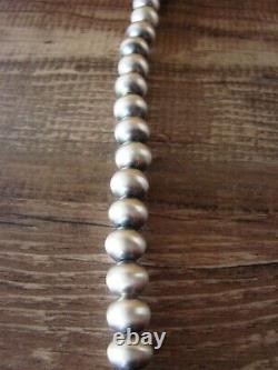 Sterling Silver Navajo Pearl 24 Hand Made Necklace by Jan Mariano