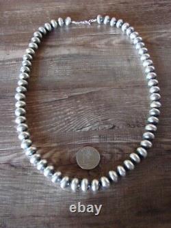 Sterling Silver Navajo Pearl 24 Hand Made Necklace by Mariano