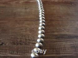 Sterling Silver Navajo Pearl 30 Hand Made Necklace by Jan Mariano