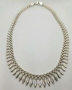 Sterling Silver Necklace 925 Made In Italy 17 Inch Graduated