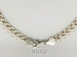 Sterling Silver Necklace 925 Made In Italy 17 Inch Graduated