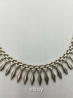 Sterling Silver Necklace 925 Made In Italy 17 Inch Graduated