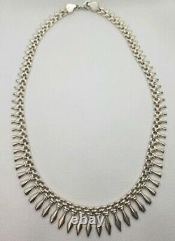 Sterling Silver Necklace 925 Made In Italy 17 Inch Graduated