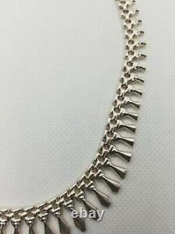 Sterling Silver Necklace 925 Made In Italy 17 Inch Graduated