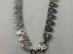 Sterling Silver Necklace 925 Made In Italy 17 Inch Graduated