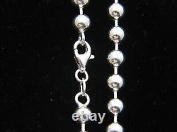 Sterling Silver Necklace Ball Bead Chain 925 Italy 1mm, 2mm, 3mm, 5mm Made in Italy