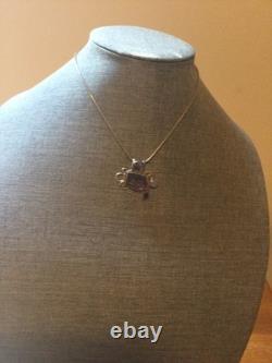 Sterling Silver Necklace Made in Italy and Gemstone Pendant
