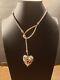 Sterling Silver Necklace With Glass Heart Hand Made One Of A Kind stunning