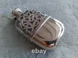 Sterling Silver Over Glass Flask With Sterling Cup Made By Theo. A. Kohn & Sons
