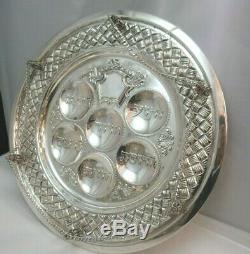 Sterling Silver Passover Seder Kaarah 3 Tiered with Doors 2148g Made By Hadad